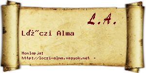 Lóczi Alma névjegykártya